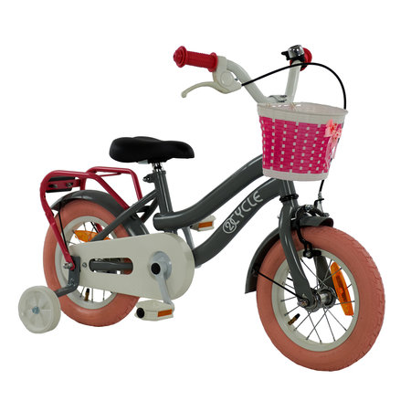 2Cycle 2Cycle Pretty - Grijs-Roze - Meisjesfiets 2 tot 4 jaar