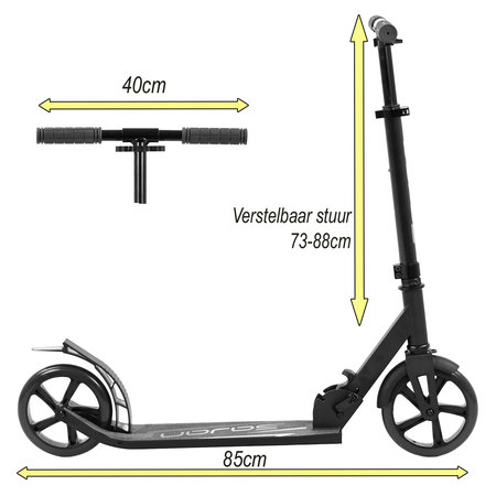 Sajan Sajan Step - Aluminium - Kinderstep - Grote Wielen - 18cm -Zwart - Groen