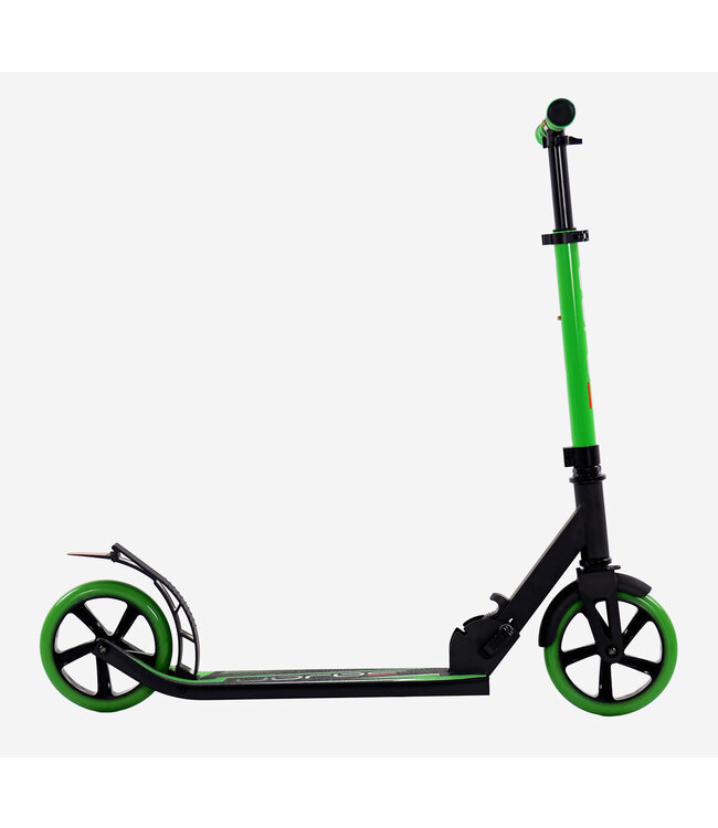 Sajan Step - Aluminium - Kinderstep - Grote Wielen - 18cm -Zwart - Groen