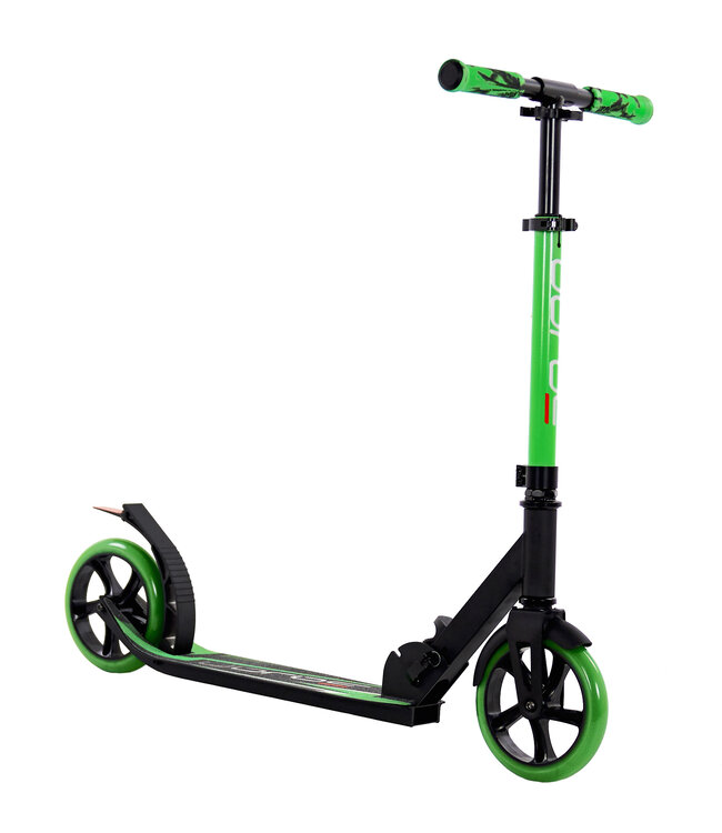 Sajan Step - Aluminium - Kinderstep - Grote Wielen - 18cm -Zwart - Groen