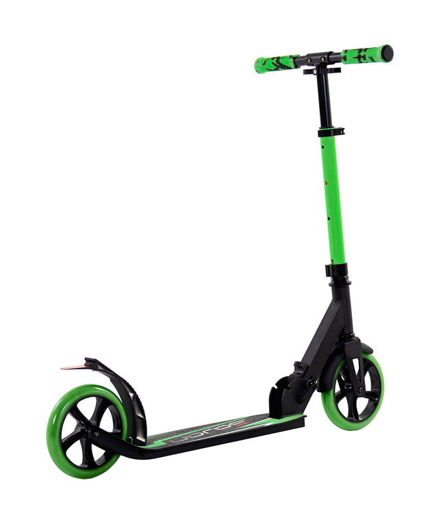 Sajan Step - Aluminium - Kinderstep - Grote Wielen - 18cm -Zwart - Groen