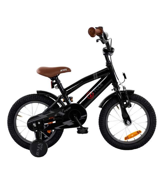 2Cycle BMX Fun kinderfiets 14 inch (3 tot 5 jaar) voor jongens zwart