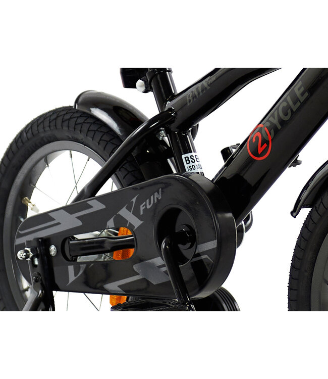 2Cycle BMX Fun kinderfiets 14 inch (3 tot 5 jaar) voor jongens zwart