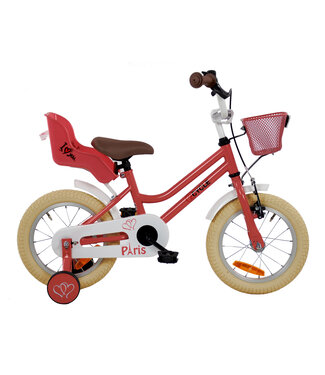 2Cycle 2Cycle Paris kinderfiets 14 inch (3 tot 5 jaar) voor meisjes roze-wit