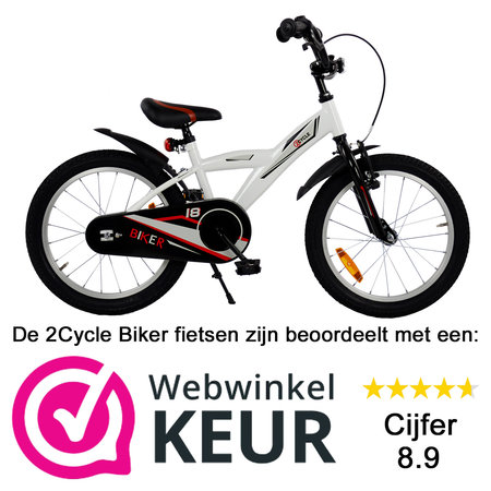 2Cycle 2Cycle Biker - Wit - Jongensfiets 5 tot 7 jaar