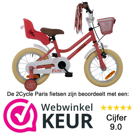 2Cycle 2Cycle Paris - Roze-Wit - Meisjesfiets 3 tot 5 jaar