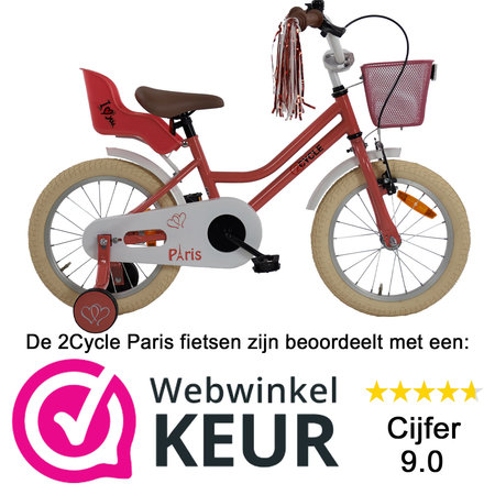 2Cycle 2Cycle Paris - Roze-Wit - Meisjesfiets 4 tot 6 jaar