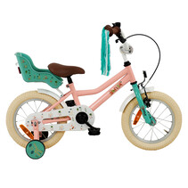 2Cycle Kenya - Kinderfiets - 14 inch - Roze - met Poppenzitje - Meisjesfiets - 14 inch fiets