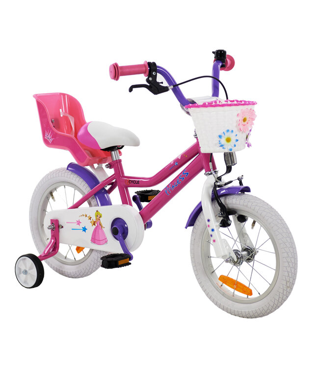 2Cycle Princess kinderfiets 14 inch (3 tot 5 jaar) voor meisjes roze