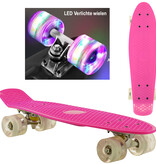 Sajan Sajan - Skateboard - LED - Penny board - Roze - 22.5 inch - 56cm - Skateboard met Verlichting