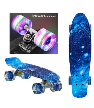 Sajan Sajan - Skateboard - LED - Penny board - Space Blauw - 22.5 inch - 56cm - Skateboard met Verlichting Sajan Sajan - Skateboard - LED - Penny board - Space Blauw - 22.5 inch - 56cm - Skateboard met Verlichting
