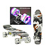Sajan - Skateboard - LED - Penny board - Camouflage Grijs - 22.5 inch - 56cm - Skateboard met Verlichting