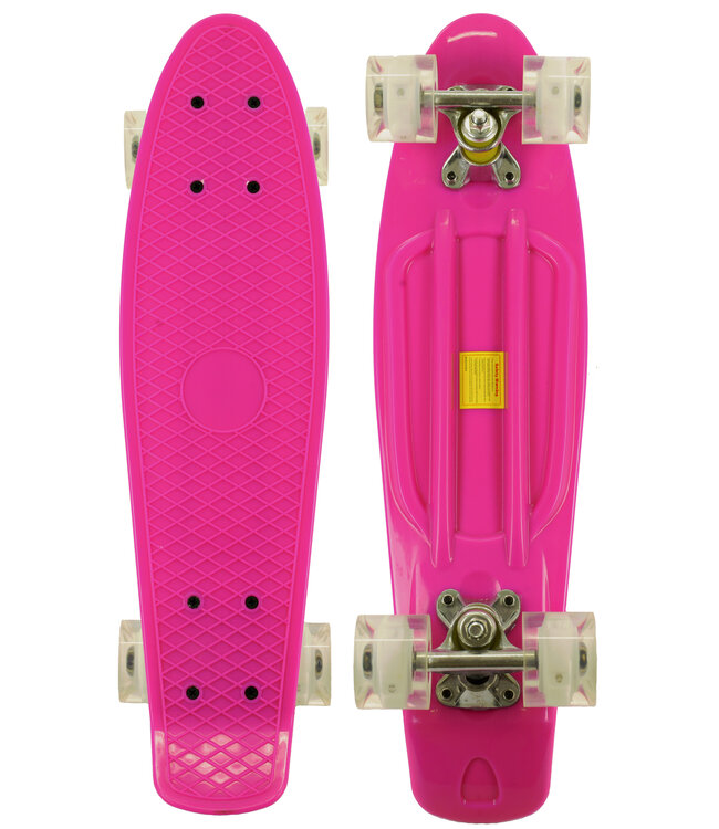 Sajan - Skateboard - LED - Penny board - Roze - 22.5 inch - 56cm - Skateboard met Verlichting