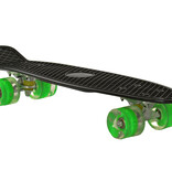 Sajan Sajan - Skateboard - LED - Penny board - Zwart-Groen - 22.5 inch - 56cm - Skateboard met Verlichting