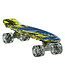 Sajan - Skateboard - LED Verlichting - Penny board - Camouflage Blauw-Geel - 22.5 inch - 56cm - Skateboard met Verlichting
