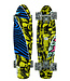 Sajan - Skateboard - LED Verlichting - Penny board - Camouflage Blauw-Geel - 22.5 inch - 56cm - Skateboard met Verlichting
