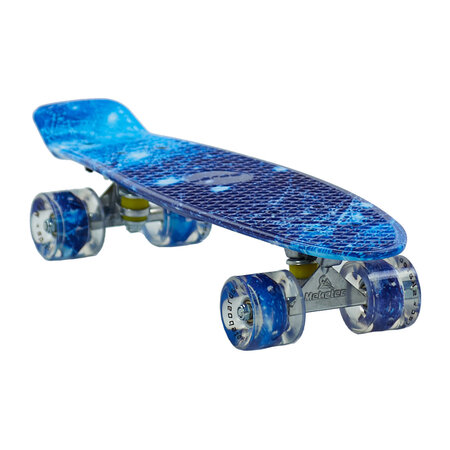 Sajan Sajan - Skateboard - LED - Penny board - Space Blauw - 22.5 inch - 56cm - Skateboard met Verlichting