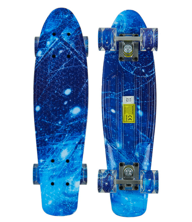 Sajan - Skateboard - LED - Penny board - Space Blauw - 22.5 inch - 56cm - Skateboard met Verlichting