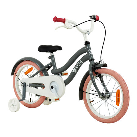 2Cycle 2Cycle Pretty - Kinderfiets - 16 inch - Grijs-Roze - Meisjesfiets - 16 inch fiets - 2e