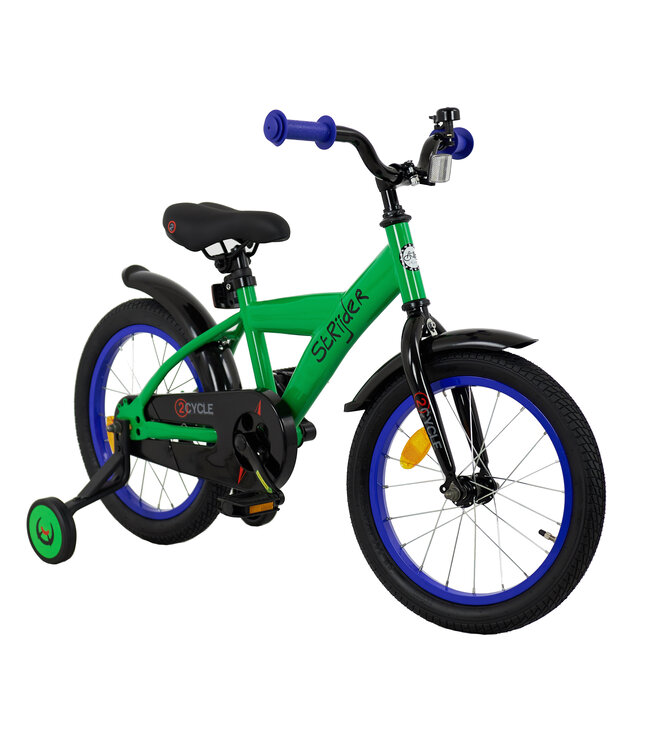 2Cycle Strijder kinderfiets 16 inch (4 tot 6 jaar) voor jongens groen
