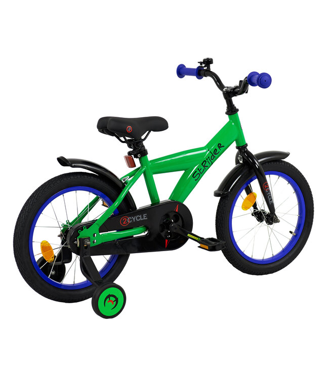 2Cycle Strijder kinderfiets 16 inch (4 tot 6 jaar) voor jongens groen