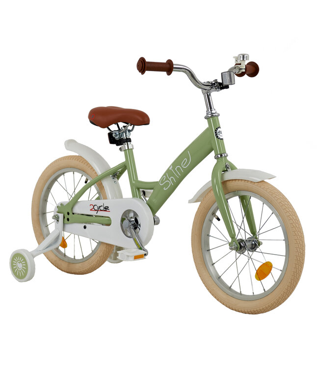 2Cycle Shine kinderfiets 16 inch (4 tot 6 jaar) voor meisjes groen