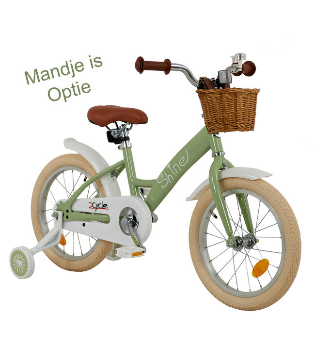 2Cycle Shine kinderfiets 16 inch (4 tot 6 jaar) voor meisjes groen