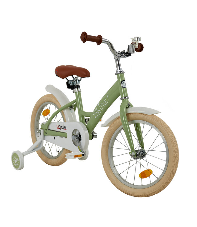 2Cycle Shine kinderfiets 16 inch (4 tot 6 jaar) voor meisjes groen