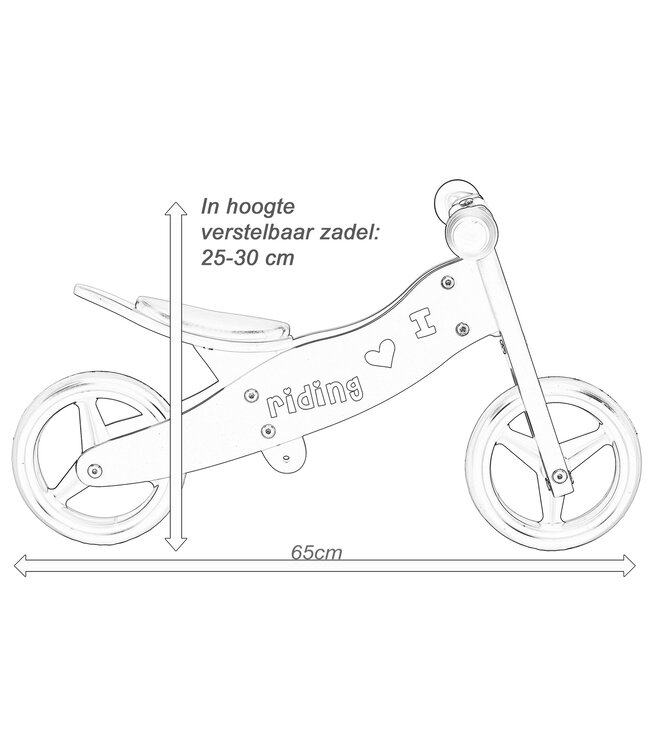 2Cycle 2 in 1 Loopfiets - Driewieler - Hout - 1 Jaar - Roze - Balance bike