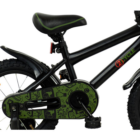 2Cycle 2Cycle BMX - Zwart-Groen - Jongensfiets 3 tot 5 jaar