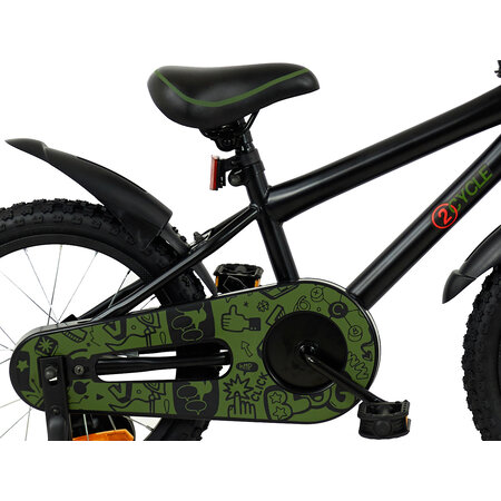 2Cycle 2Cycle BMX - Zwart-Groen - Jongensfiets 4 tot 6 jaar