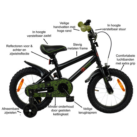 2Cycle 2Cycle BMX - Zwart-Groen - Jongensfiets 3 tot 5 jaar