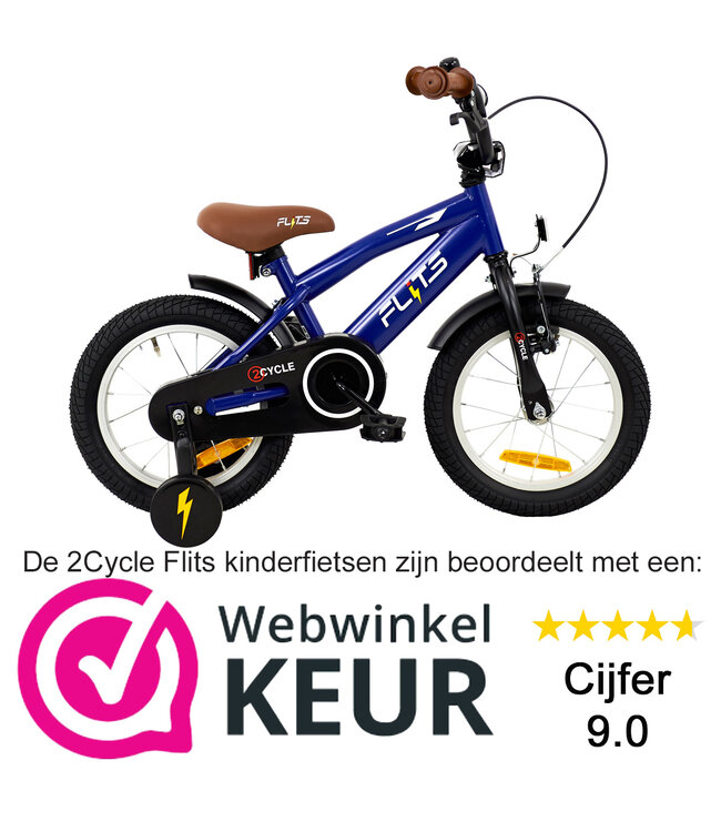 2Cycle Flits kinderfiets 14 inch (3 tot 5 jaar) voor jongens blauw