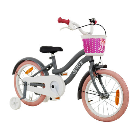 2Cycle 2Cycle Pretty - Grijs-Roze - Meisjesfiets 3 tot 5 jaar