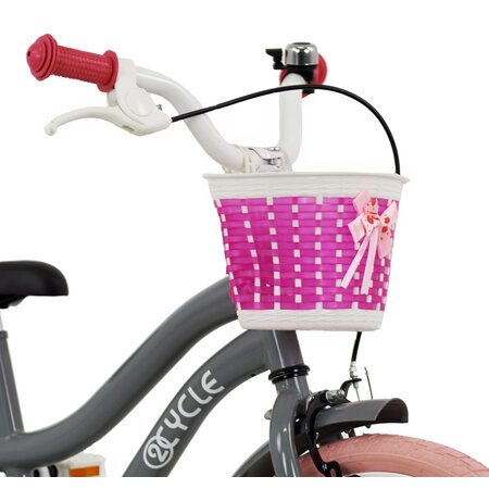 2Cycle 2Cycle Pretty - Grijs-Roze - Meisjesfiets 3 tot 5 jaar