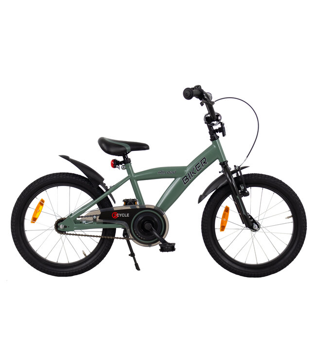 2Cycle Biker kinderfiets 18 inch (5 tot 7 jaar) voor jongens groen