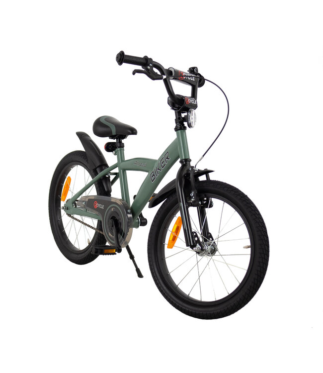 2Cycle Biker kinderfiets 18 inch (5 tot 7 jaar) voor jongens groen