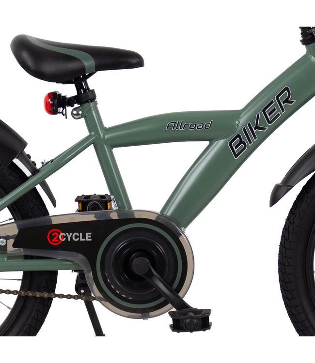 2Cycle Biker kinderfiets 18 inch (5 tot 7 jaar) voor jongens groen