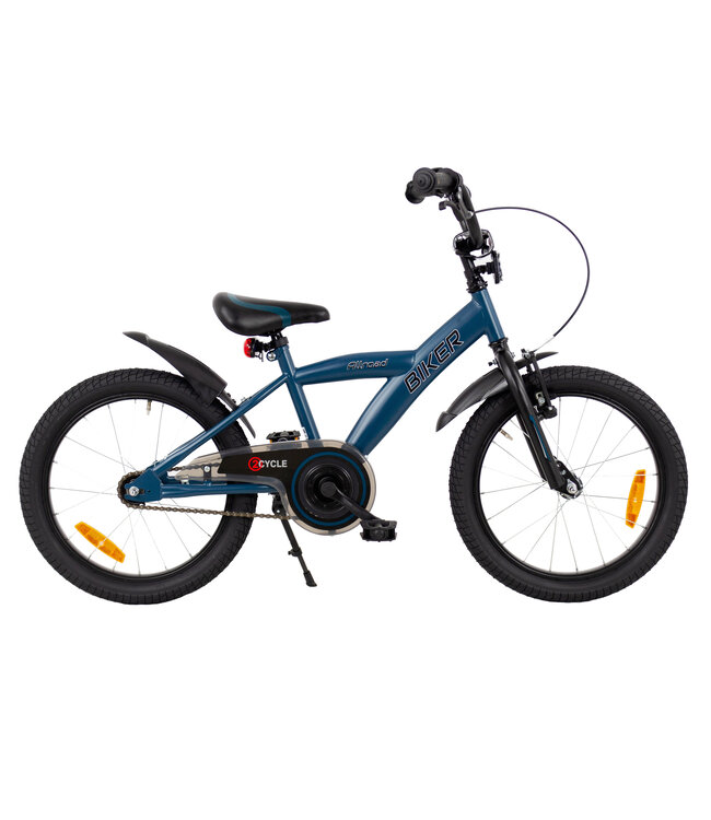 2Cycle Biker Kinderfiets - 18 inch -  Blauw - Jongensfiets - 18 inch fiets