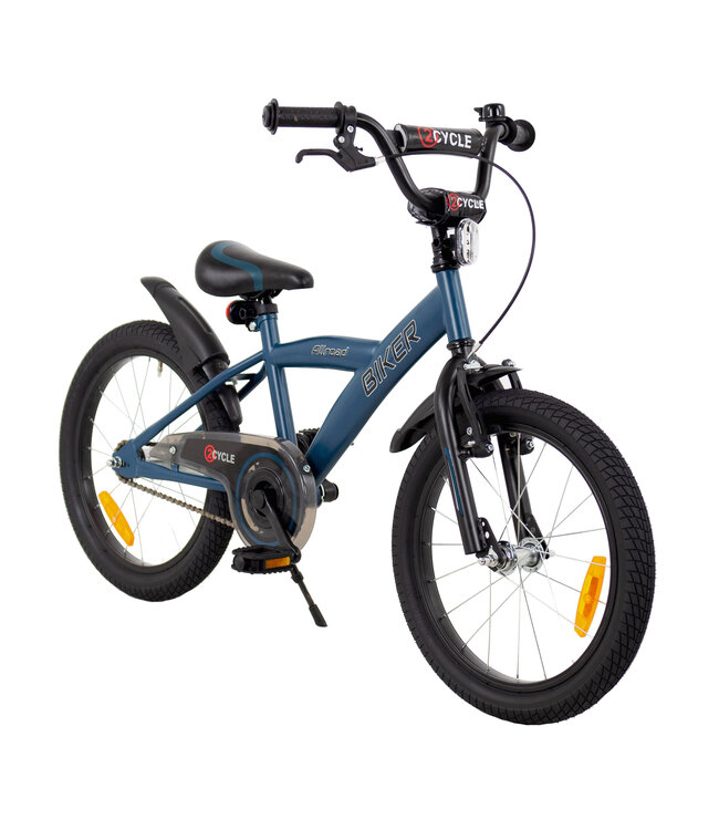 2Cycle Biker Kinderfiets - 18 inch -  Blauw - Jongensfiets - 18 inch fiets