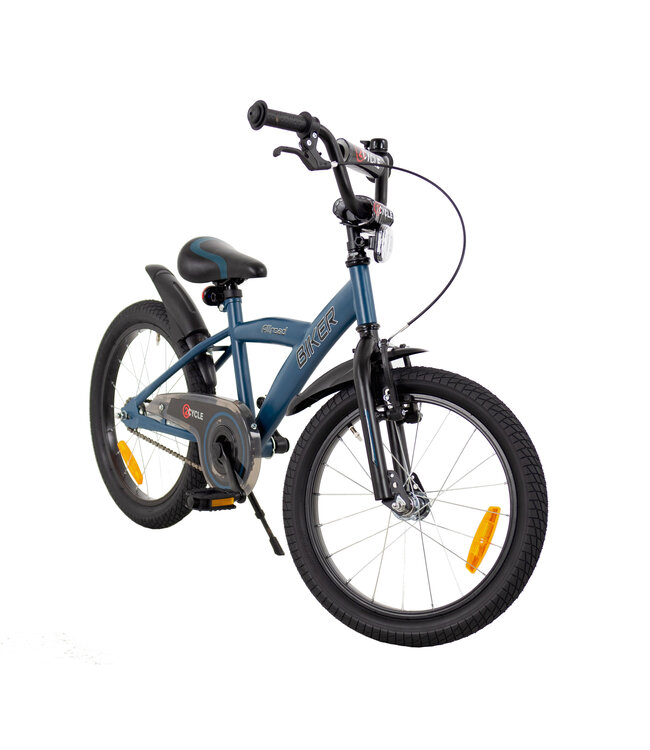 2Cycle Biker Kinderfiets - 18 inch -  Blauw - Jongensfiets - 18 inch fiets