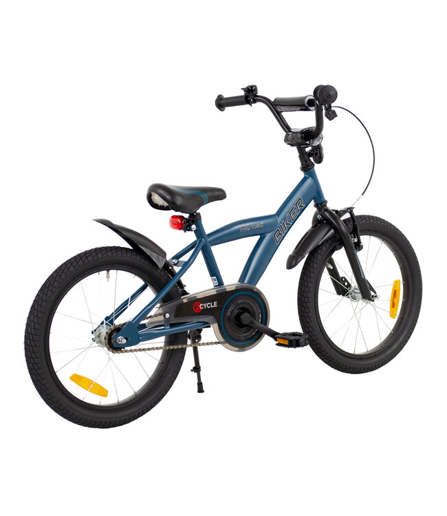 2Cycle Biker Kinderfiets - 18 inch -  Blauw - Jongensfiets - 18 inch fiets