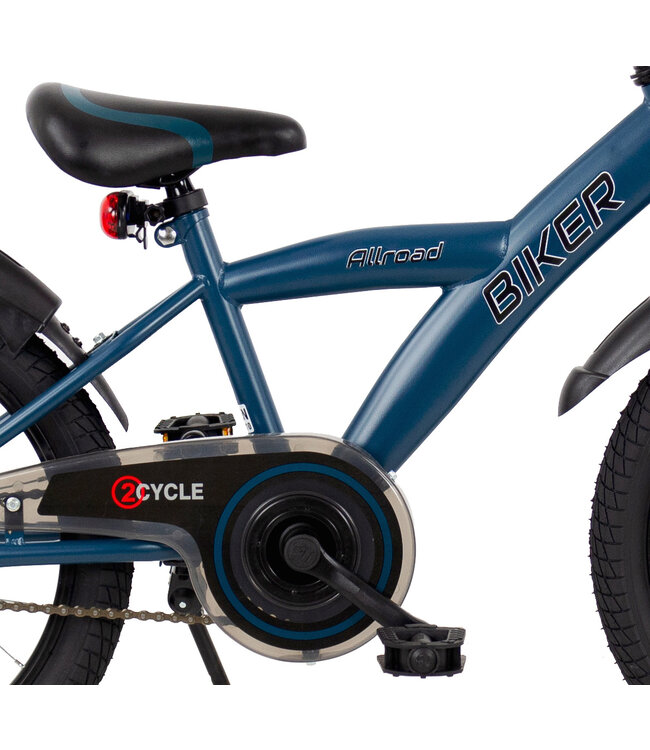 2Cycle Biker Kinderfiets - 18 inch -  Blauw - Jongensfiets - 18 inch fiets