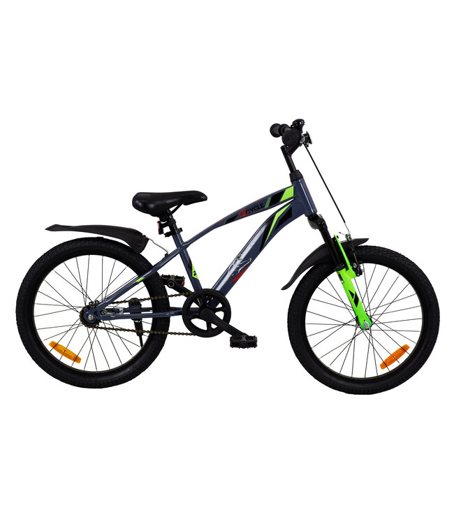 2Cycle Panter kinderfiets 20 inch (6 tot 8 jaar) voor jongens grijs-groen