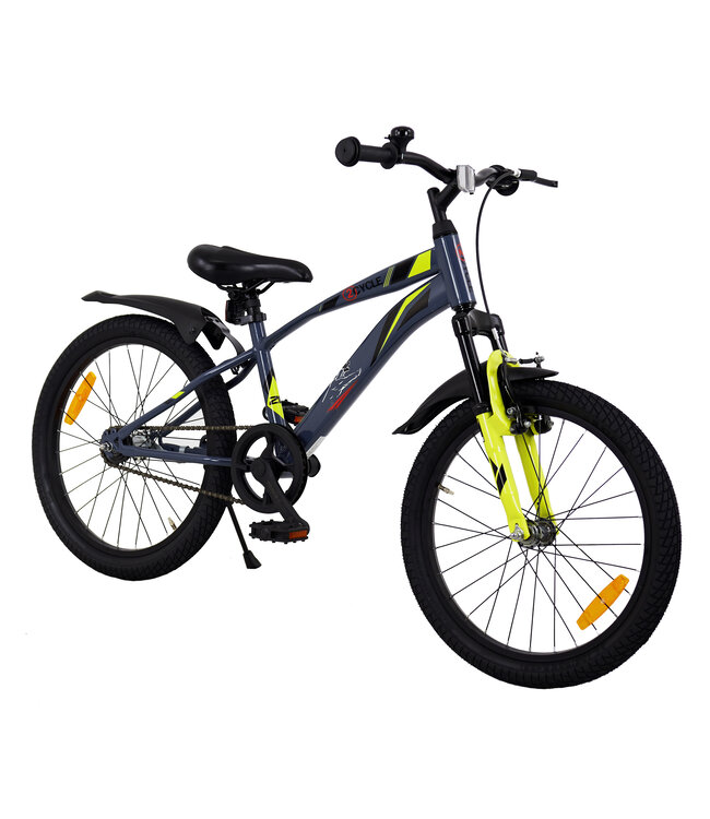 2Cycle Panter kinderfiets 20 inch (6 tot 8 jaar) voor jongens grijs-geel