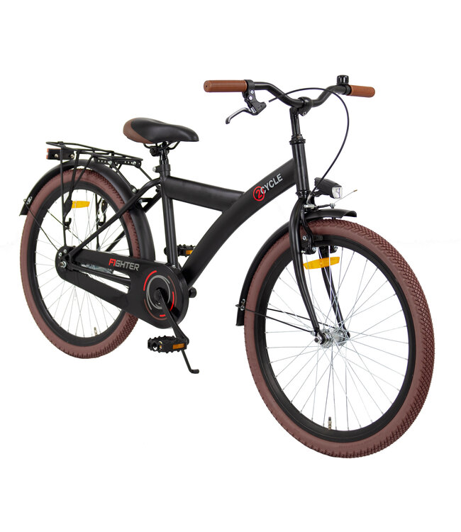 2Cycle Fighter kinderfiets 24 inch (8 tot 10 jaar) voor jongens zwart