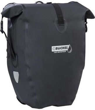 Büchel  Büchel Luxe Pakaftas / Enkele fietstas - 100% Waterdicht - Met Schouderband - Luxe Pakaf-Systeem - 25,4 Liter - Zwart