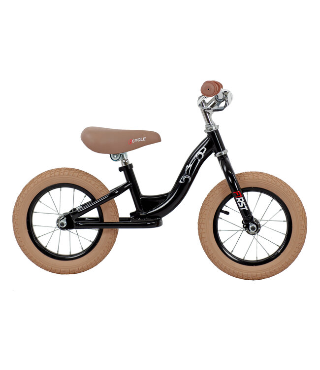 2Cycle - Loopfiets - First - Luchtbanden - Zwart - Loopfiets 2 jaar - Balance bike