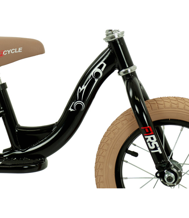 2Cycle - Loopfiets - First - Luchtbanden - Zwart - Loopfiets 2 jaar - Balance bike