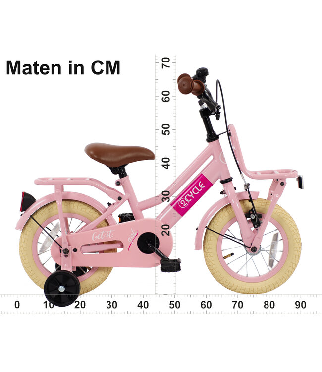 2Cycle Get It Girl - 12 inch - Kinderfiets - Roze